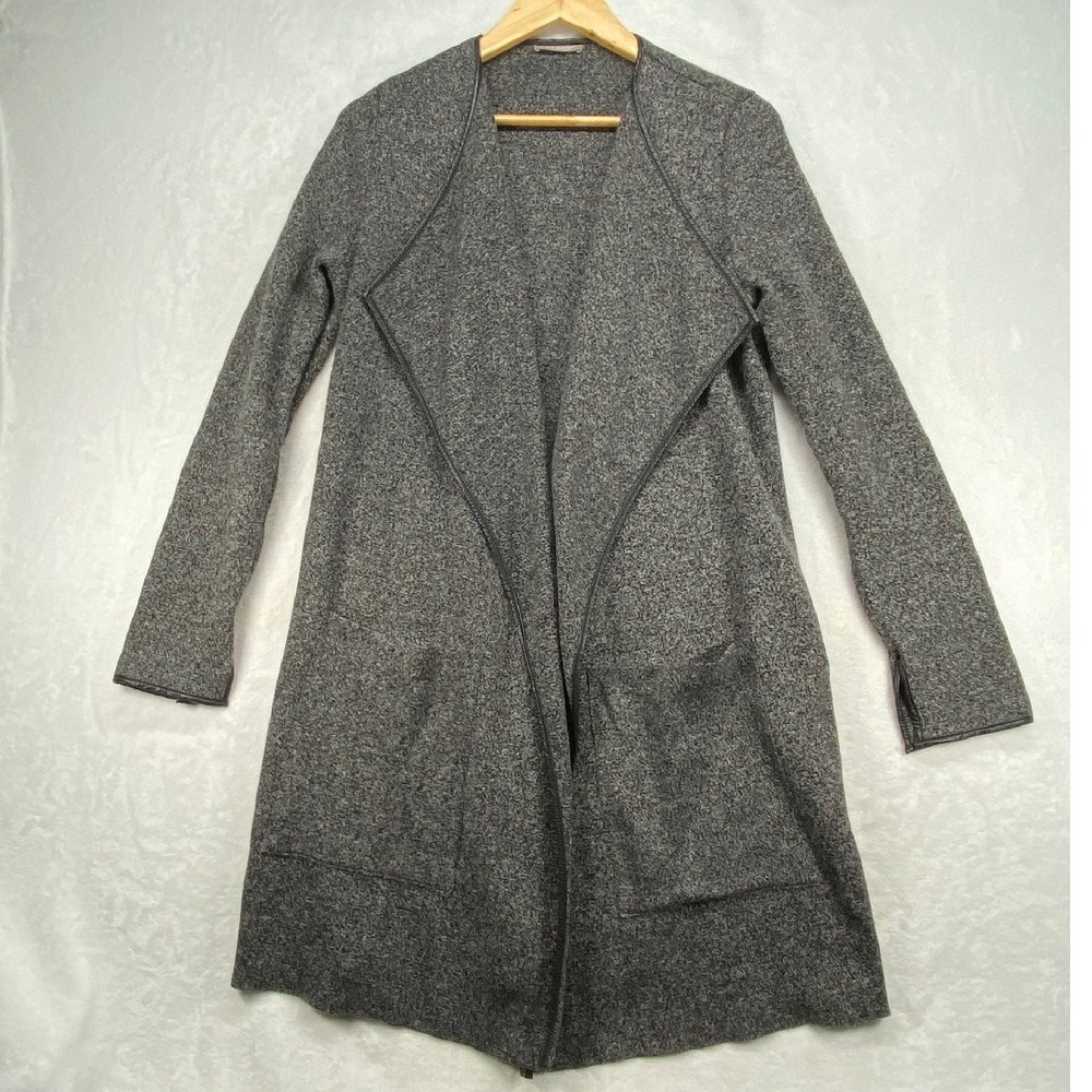 Orsay Cardigan Duster Open Front Knit Gray Long Sleeveโ Pockets Size L - flaw